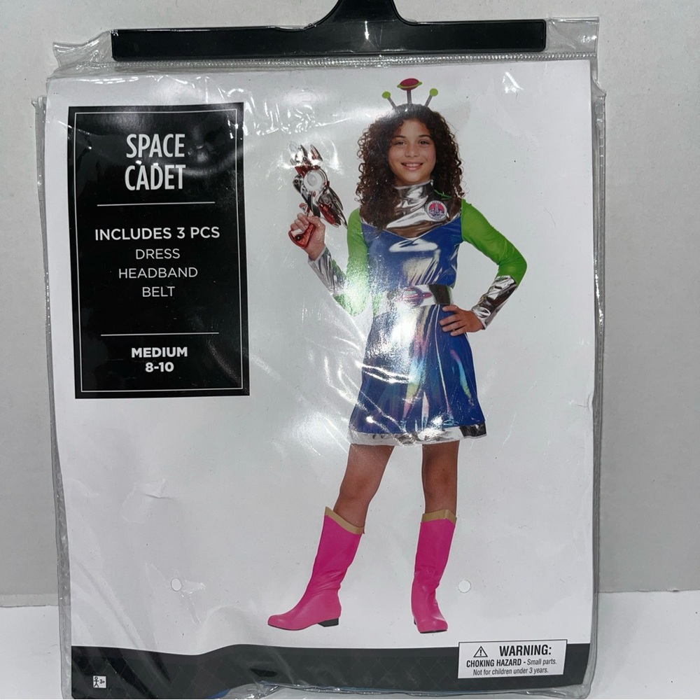 Space Cadet Girls Medium (8-10) Halloween Custome 3 Piece Set New